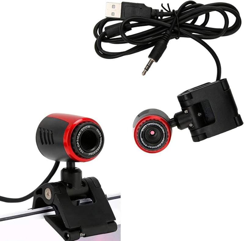 كاميرا ويب عالية الدقة USB 2.0 مع دوران 360 درجة لأجهزة الكمبيوتر المحمولة، توازن أبيض تلقائي للمكالمات المرئية والاجتماعات عبر الإنترنت - Image 2